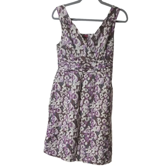 Merona Dresses | Merona Women's Purple, White, and Grey Sleeveless Open V-Neck Casual Dress, M | Color: Purple/White | Size: M | Queen2keepup's Closet